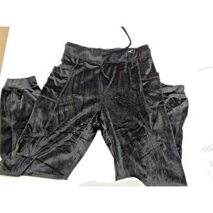 WOMENS EVERLAST SPORT VELOUR BLACK PANTS SIZE L/G DRAWSTRING